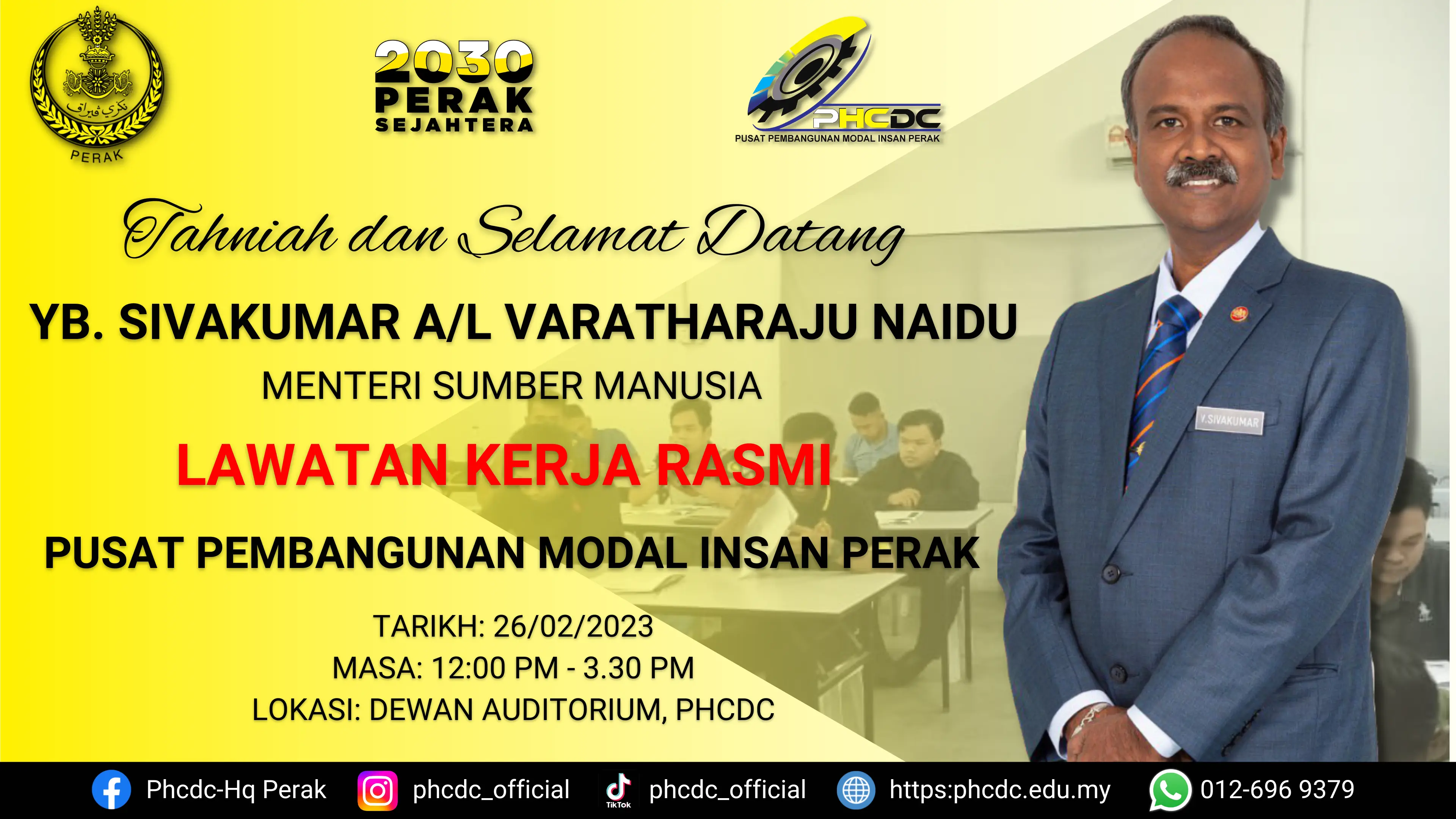 perak human capital development center PHCDC YB sivakumar